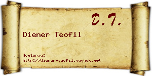 Diener Teofil névjegykártya